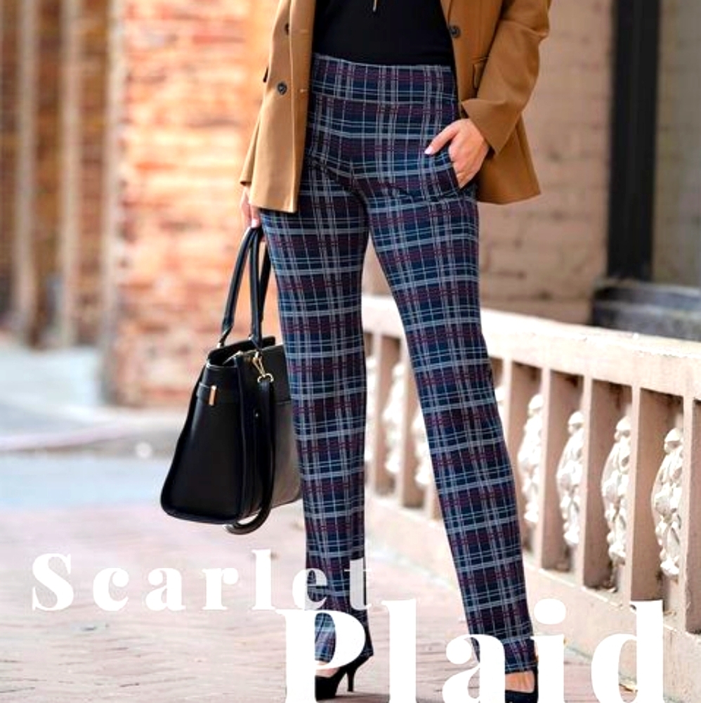 Scarlet Plaid | Deep-Pocket Dress Pant Yoga Pants